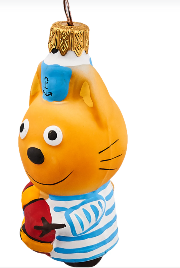 Елочная игрушка кошка Батик Коржик 1 шт. разноцветная