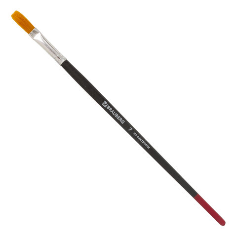 

Кисть Brauberg, синтетика, плоская, № 7, 200214, 30 шт, Черный
