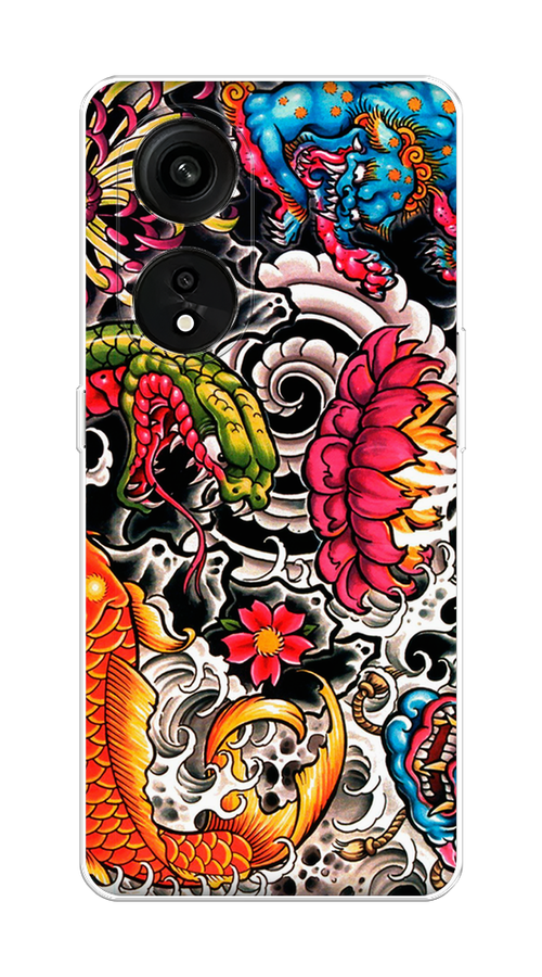 

Чехол на Oppo Reno 8T 5G "Японское искусство", Красный;оранжевый;голубой, 2513150-4