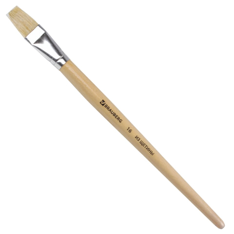 

Кисть Brauberg, щетина, плоская, № 16, 200205, 30 шт, Бежевый