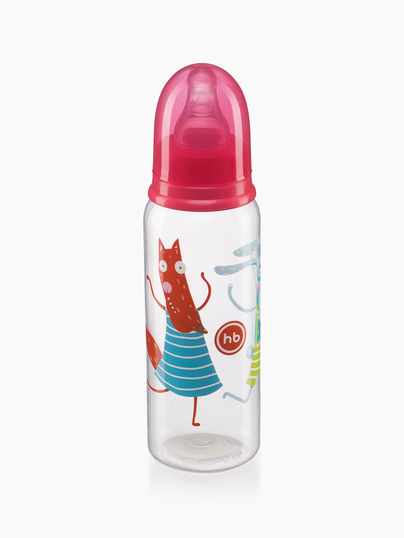 фото Бутылочка для кормления happy baby 3м+ с 2 силиконовыми сосками 250 мл красная