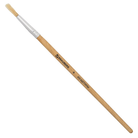 

Кисть Brauberg, щетина, круглая, № 4, 200195, 30 шт, Бежевый