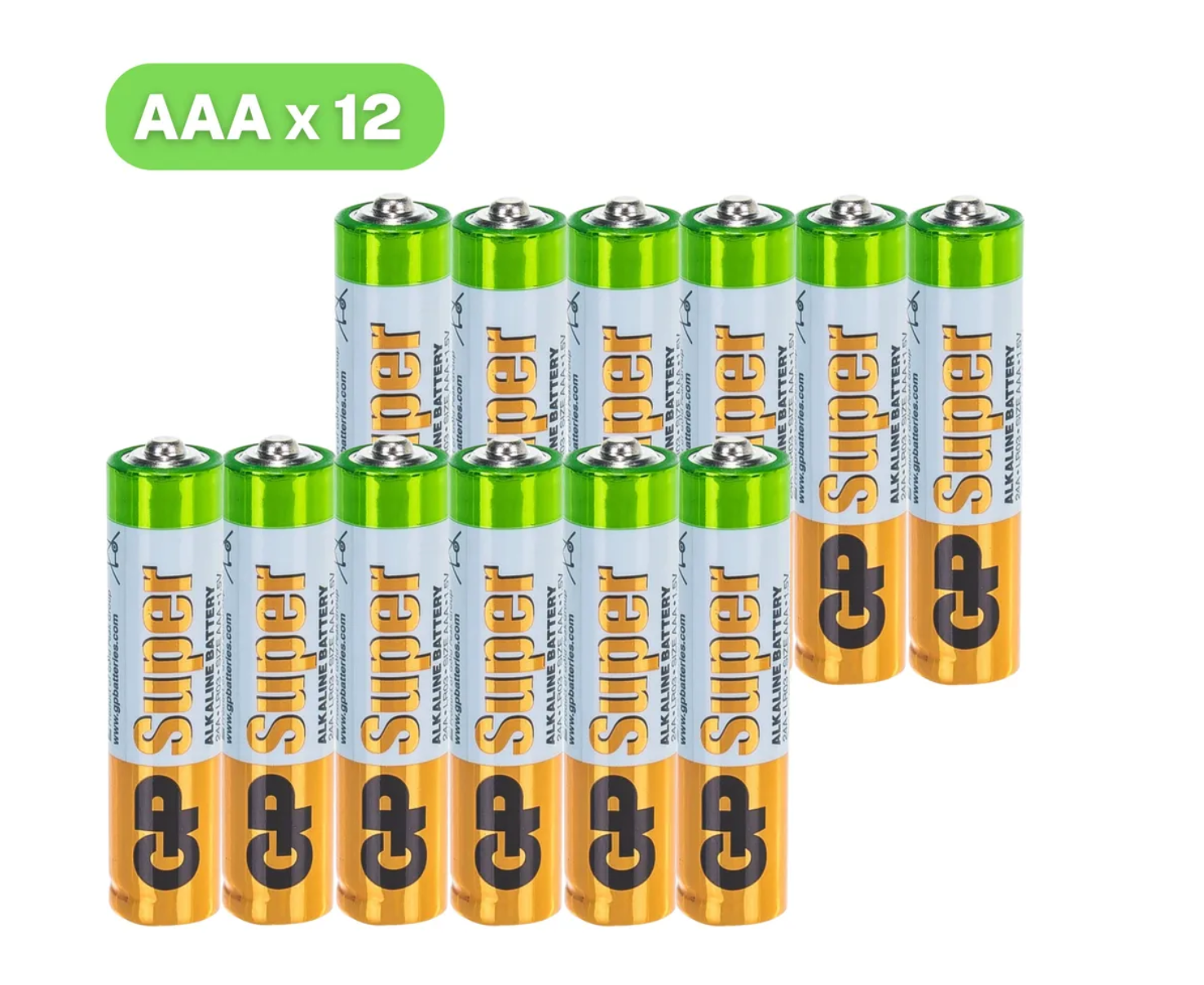 Батарейки GP Batteries Super алкалиновые, ААА, 12 шт