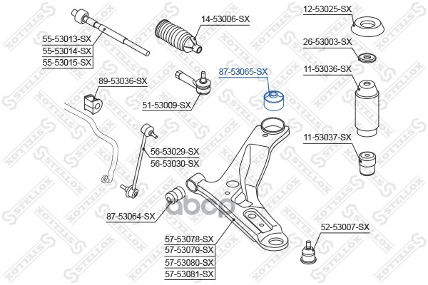 

87-53065-Sх_Сайлентблок Рычага Зад. Кiа Рiсаntо 04> STELLOX 8753065sx