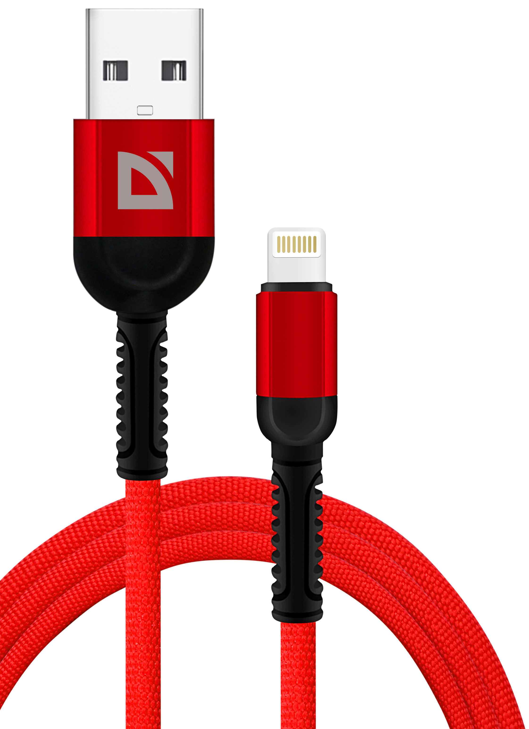 Кабель lightning - usb Defender F167 Lightning 1 м красный