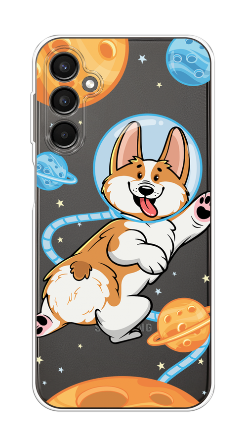 

Чехол на Samsung Galaxy A24 "Корги-космонавт", Голубой;бежевый;белый, 2108050-1