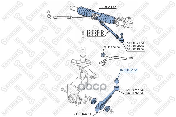 

87-03152-Sх_Сайлентблок Рычага Аudi100 STELLOX 8703152sx