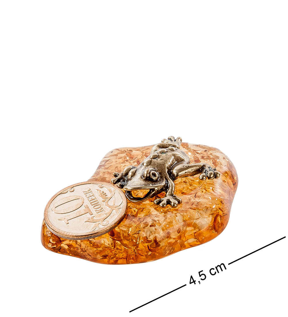 

Фигурка "Лягушка с монеткой" (латунь, янтарь) ART-East AM- 429