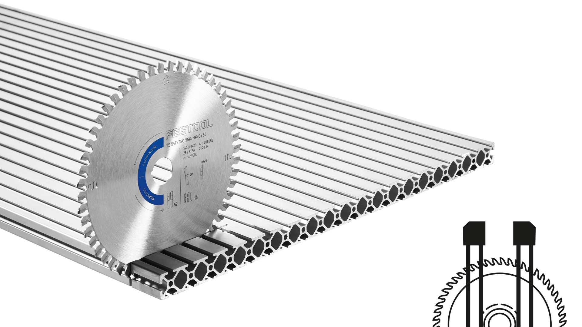 фото Пильный диск festool aluminium/plastics hw 168x1.8x20 f/fa 52