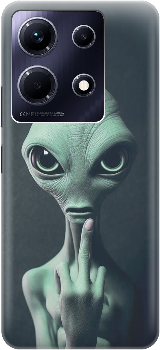 

Силиконовый чехол на Infinix Note 30 с принтом "Инопланетянин", Зеленый;синий;черный, 20000061