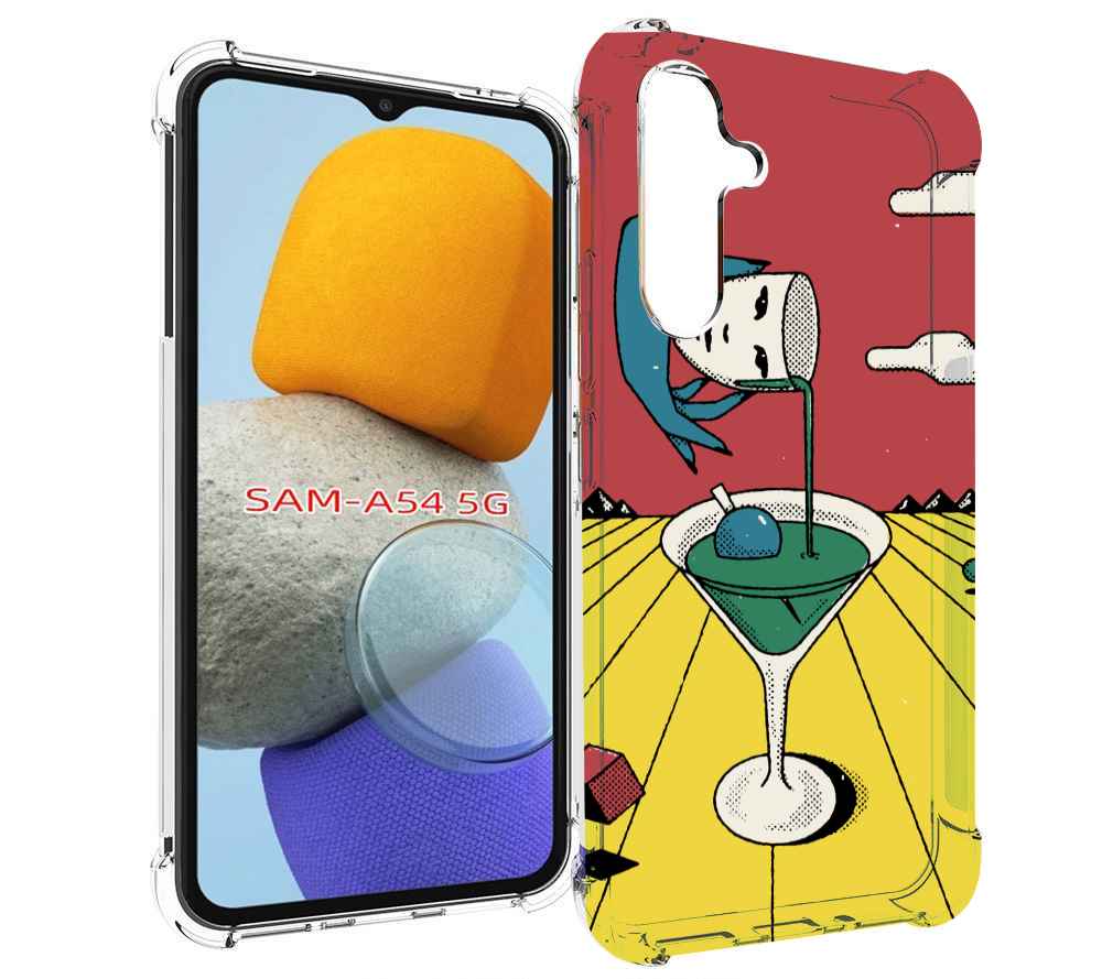 

Чехол MyPads необычный напиток для Samsung Galaxy A54, Tocco