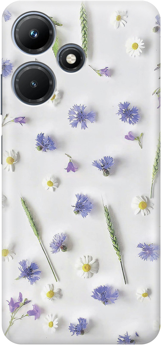 

Силиконовый чехол на Infinix Hot 30i с принтом "Ромашки и колоски", Белый;зеленый;фиолетовый, 20001108