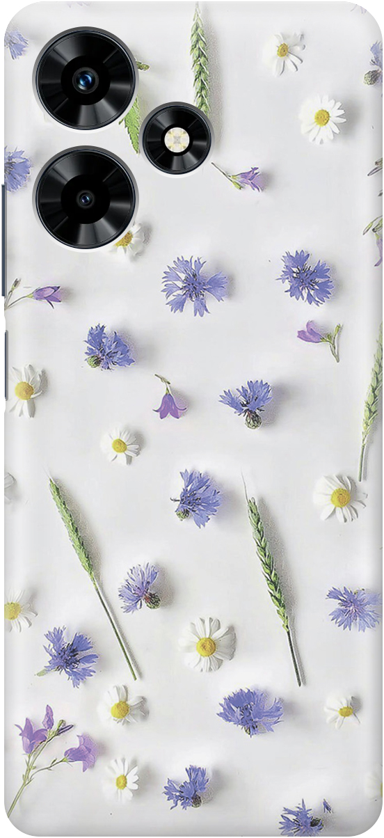 

Силиконовый чехол на Infinix Hot 30 с принтом "Ромашки и колоски", Белый;зеленый;фиолетовый, 20000049