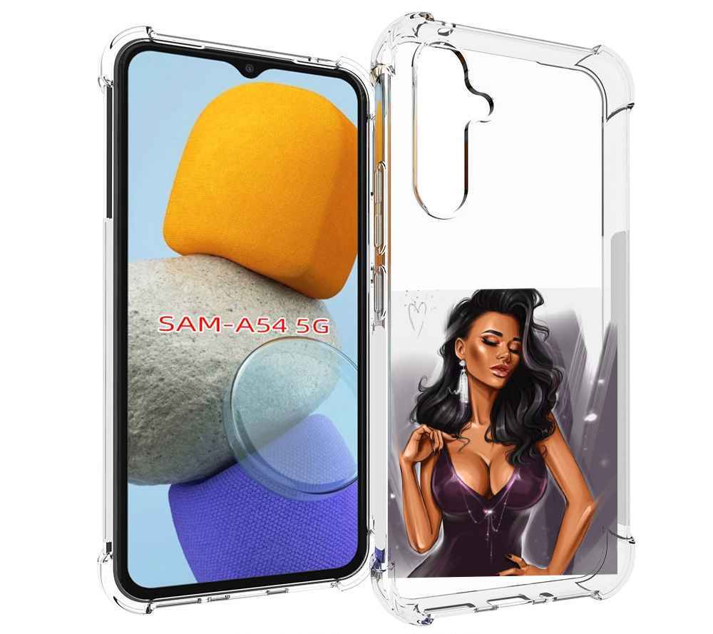 

Чехол MyPads нарисованная-девушка-в-фиолетовом-платье женский для Samsung Galaxy A54, Tocco