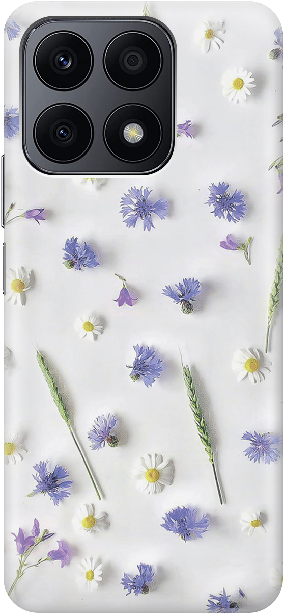 

Силиконовый чехол на Honor X8a с принтом "Ромашки и колоски", Белый;зеленый;фиолетовый, 20001159