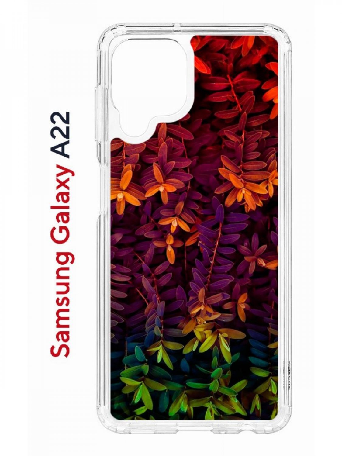 Чехол на Samsung A22/M22/M32 с принтом Kruche Print Neon leaves, противоударный бампер