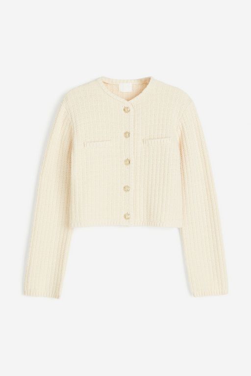 

Кардиган женский H&M 1214993 белый XS, 1214993