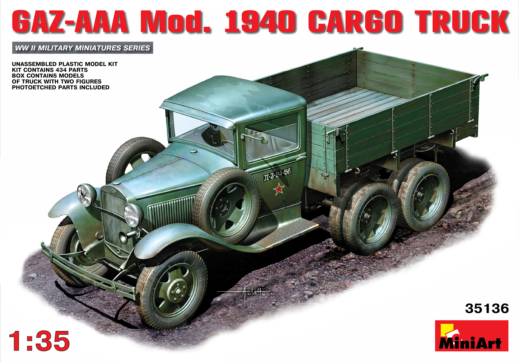 фото Сборная модель miniart 1/35 автомобиль aaa mod. 1940 cargo truck 35136