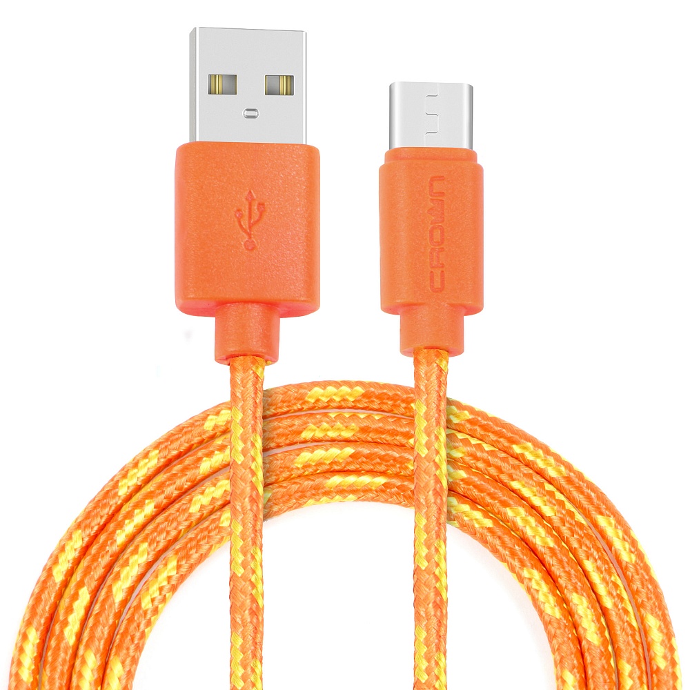 фото Кабель crown usb - usb type-c cmcu-3042c orange crown micro