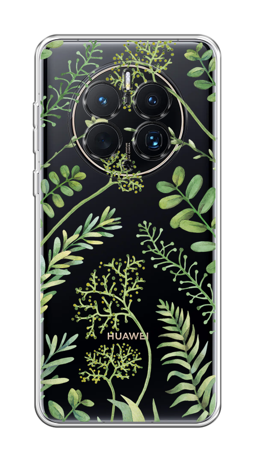 

Чехол на Huawei Mate 50 Pro "Green Leaves", Зеленый;прозрачный, 6109950-1