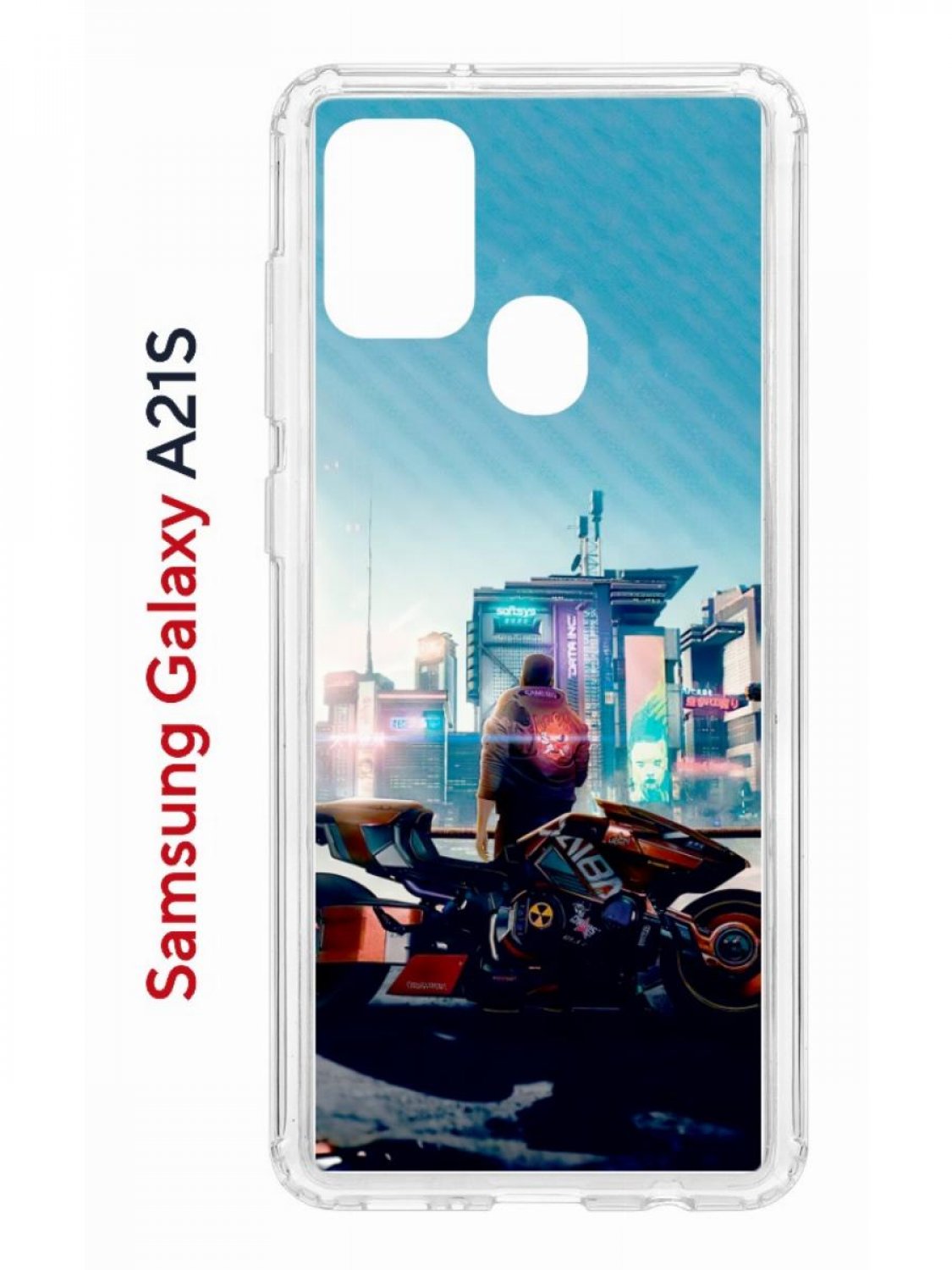 Чехол на Samsung Galaxy A21S с принтом Kruche Print Киберпанк, противоударный бампер