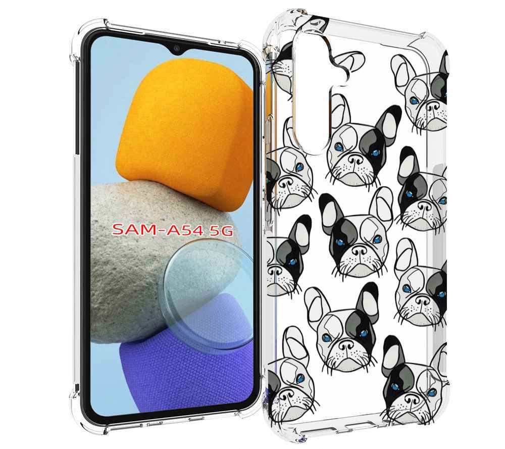 

Чехол MyPads мини-собачки-черно-белый для Samsung Galaxy A54, Tocco