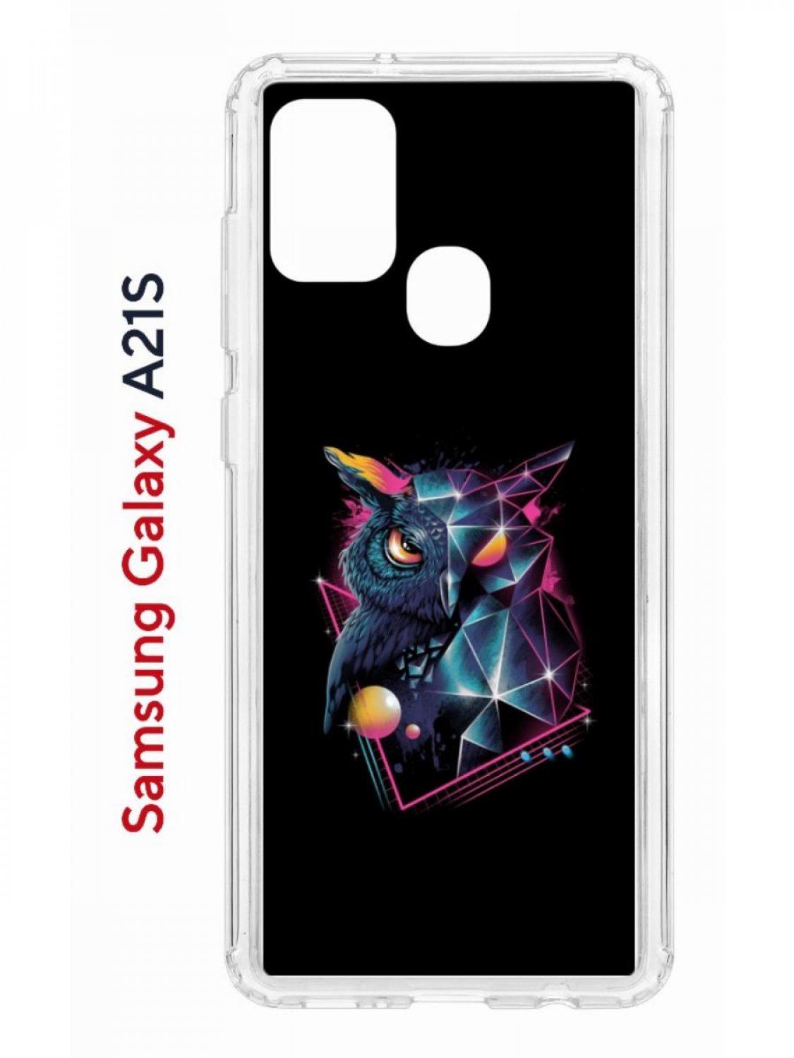 Чехол на Samsung Galaxy A21S с принтом Kruche Print Retro Owl, противоударный бампер