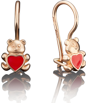 

Серьги женские из золота с эмалью ЮЗ Платина 02-3040-00-000-1110-25, 02-3040-00-000-1110-25