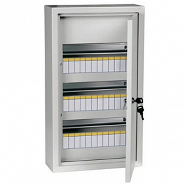 фото Распределительный шкаф щрн, 12 мод., ip31, навесной, сталь, белая дверь, с клеммами | код. iek