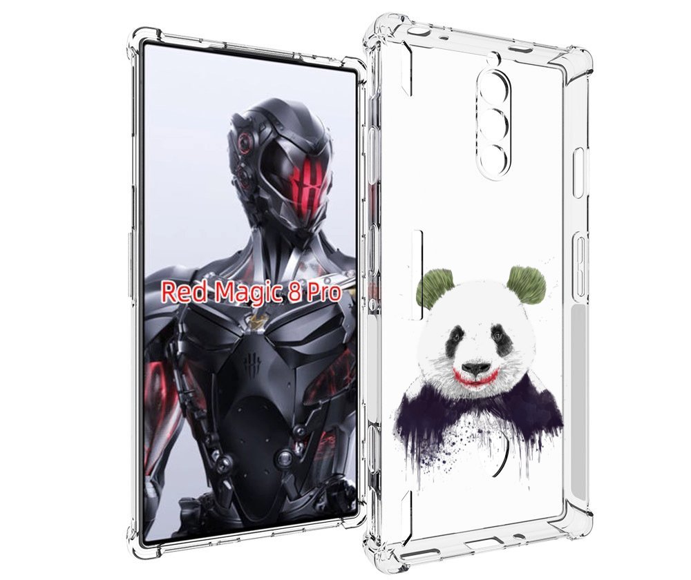 Чехол MyPads панда джокер для ZTE Nubia Red Magic 8 Pro / Red Magic 8 Pro Plus