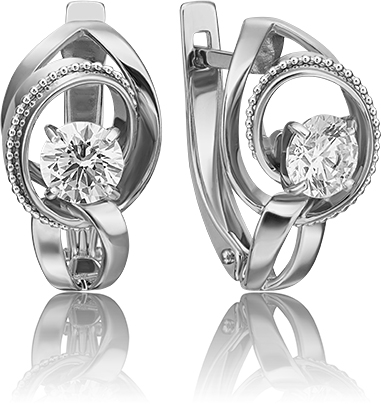 

Серьги женские из золота ЮЗ Платина 02-4591-00-501-1120-38, swarovski, 02-4591-00-501-1120-38