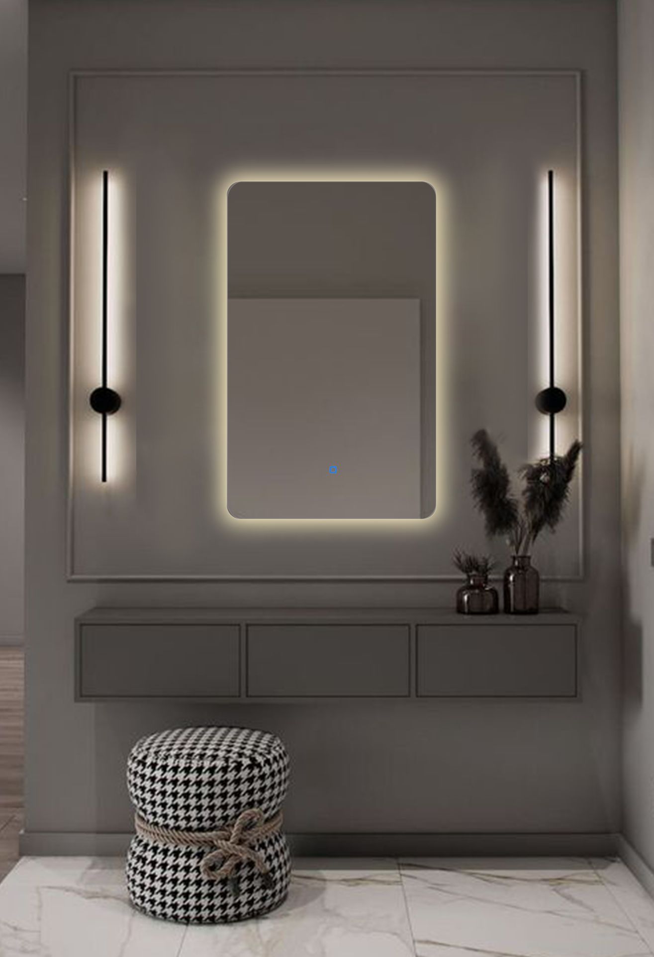 Зеркало для ванной Prisma 80x40 прямоугольное с теплой подсветкой, P/V/80-40/3k блюдо прямоугольное easy life море 40х17 5 см