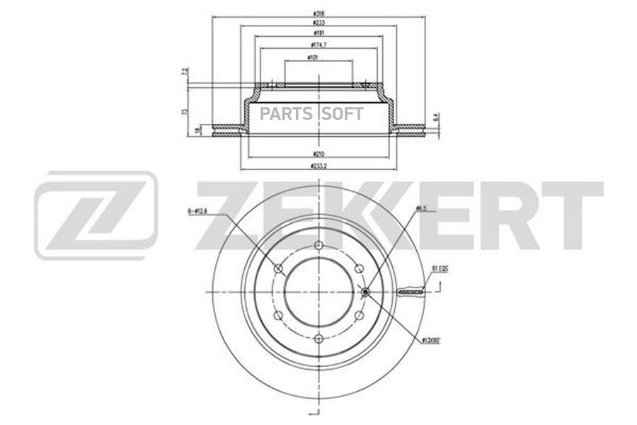 

ZEKKERT BS-6167 Диск торм. зад. Chevrolet Trailblazer 13-