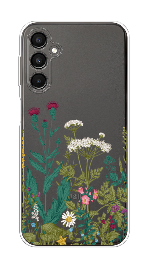 

Чехол на Samsung Galaxy A24 "Дикие полевые цветы", Зеленый;розовый;белый, 2108050-2