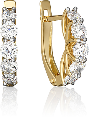 

Серьги женские из золота ЮЗ Платина 02-4581-00-501-1130-38, swarovski, 02-4581-00-501-1130-38