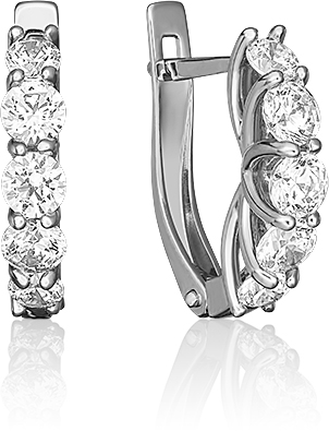 

Серьги женские из золота ЮЗ Платина 02-4581-00-501-1120-38, swarovski, 02-4581-00-501-1120-38