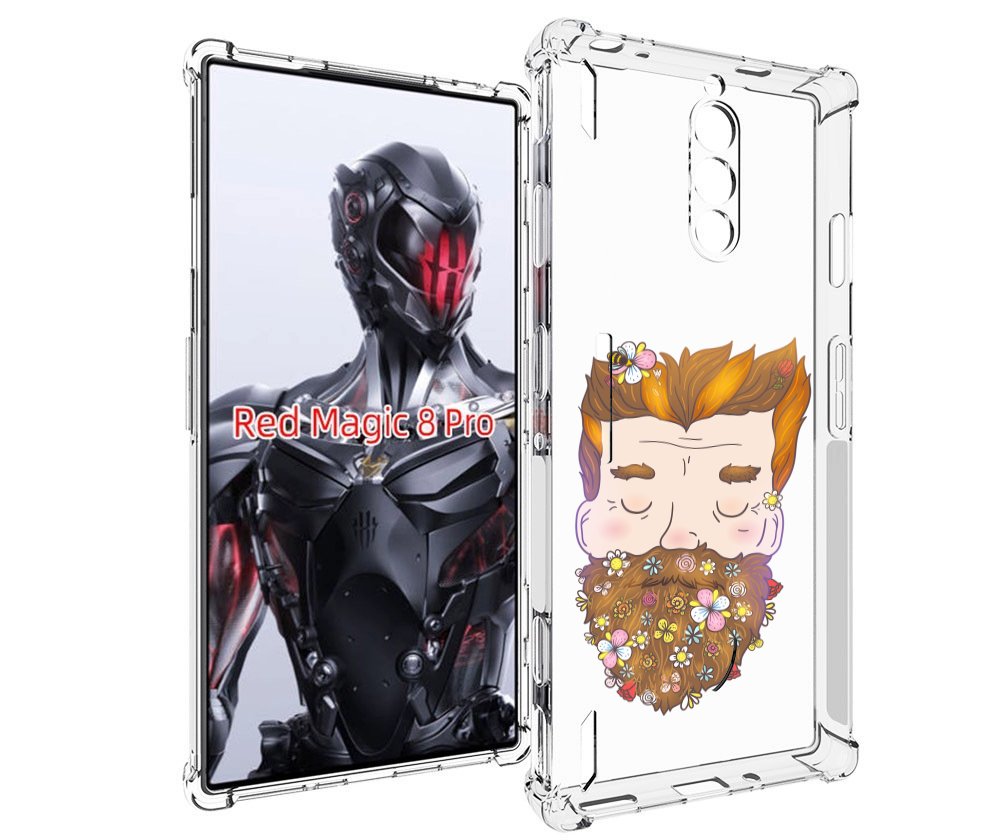 

Чехол MyPads мужчина с цветами в бороде для ZTE Nubia Red Magic 8 Pro / Red Magic 8 Pro..., Tocco