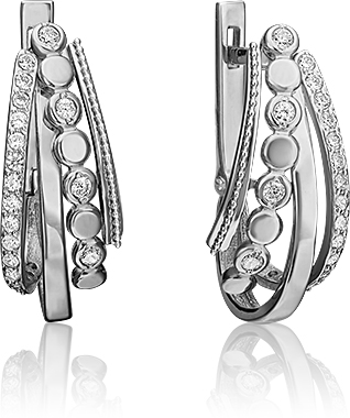 

Серьги женские из золота ЮЗ Платина 02-4576-00-401-1120-24, фианит, 02-4576-00-401-1120-24