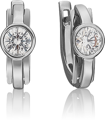 

Серьги женские из золота ЮЗ Платина 02-4575-00-501-1120-38, swarovski, 02-4575-00-501-1120-38
