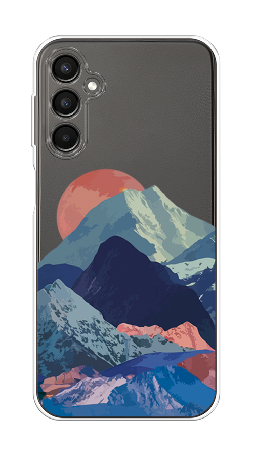 

Чехол на Samsung Galaxy A24 "Закат в снежных горах", Бордовый;серый;голубой, 2108050-2