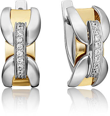 

Серьги из комбинированного золота с фианитом PLATINA jewelry 02-4573-00-401-1121-65, 02-4573-00-401-1121-65