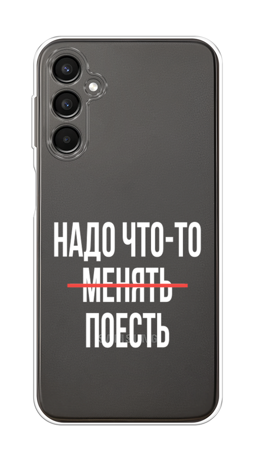

Чехол на Samsung Galaxy A24 "Надо что-то поесть", Белый;красный, 2108050-6
