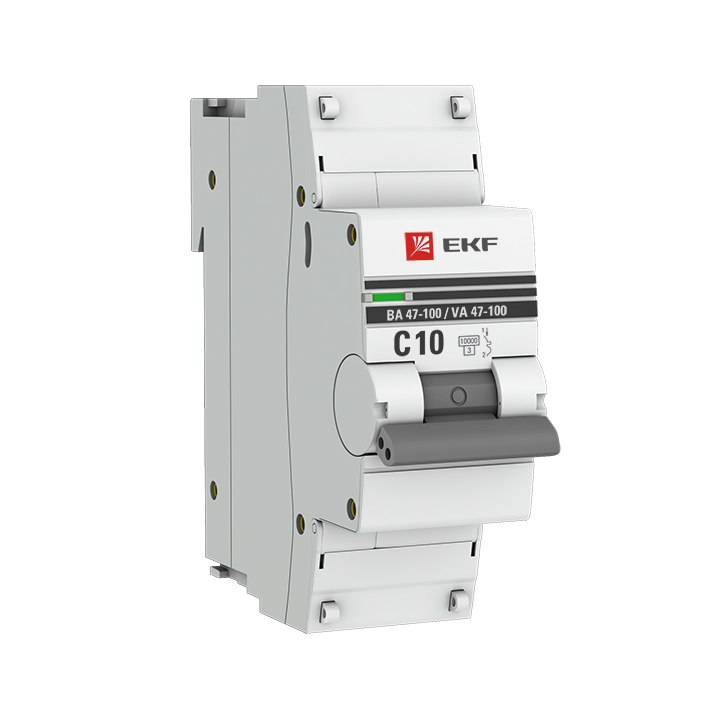 Автоматический выключатель EKF PROxima 1P 10А (C) 10kA ВА 47-100 mcb47100-1-10C-pro