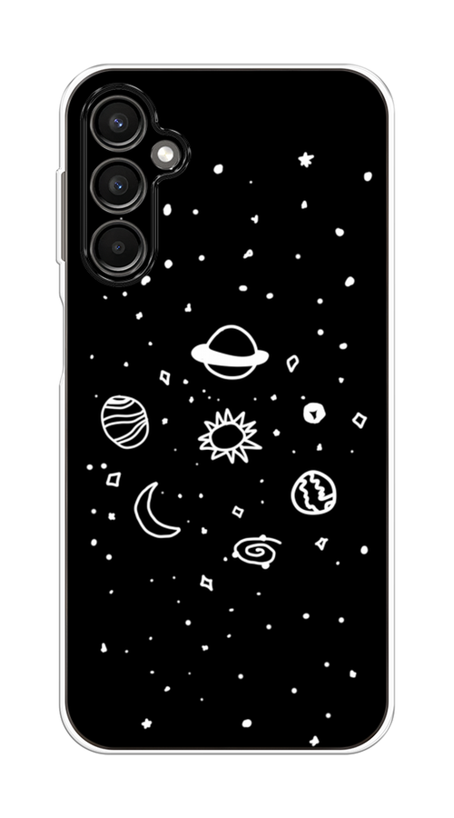 

Чехол на Samsung Galaxy A24 "Дудл солнечной системы", Бежевый;серый, 2108050-2