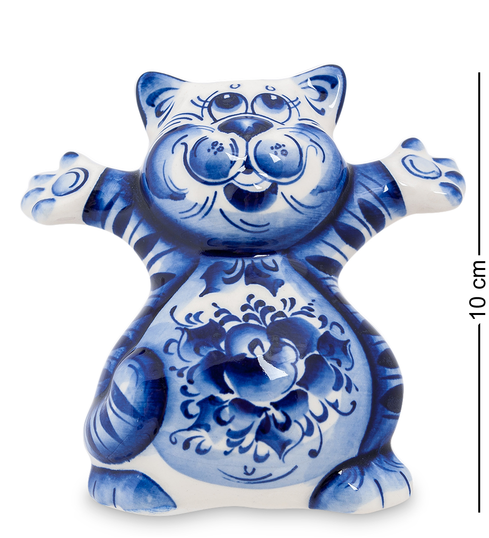 фото Фигурка "кот добряк" мал. (гжельский фарфор) гл-150