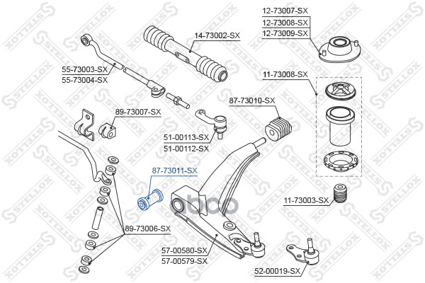 

Сайлентблок Рычага Пер. STELLOX 8773011sx