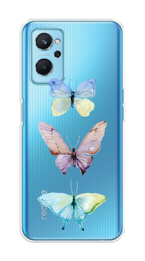 

Чехол на Realme 9i/Oppo A96 4G "Акварельные бабочки", Бирюзовый;розовый, 2510850-1