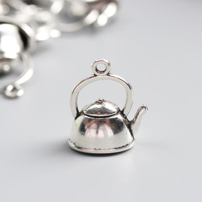 

Декор металл для творчества "Чайник" (А35087) 2,2х1,7 см(10 шт.), Серебристый