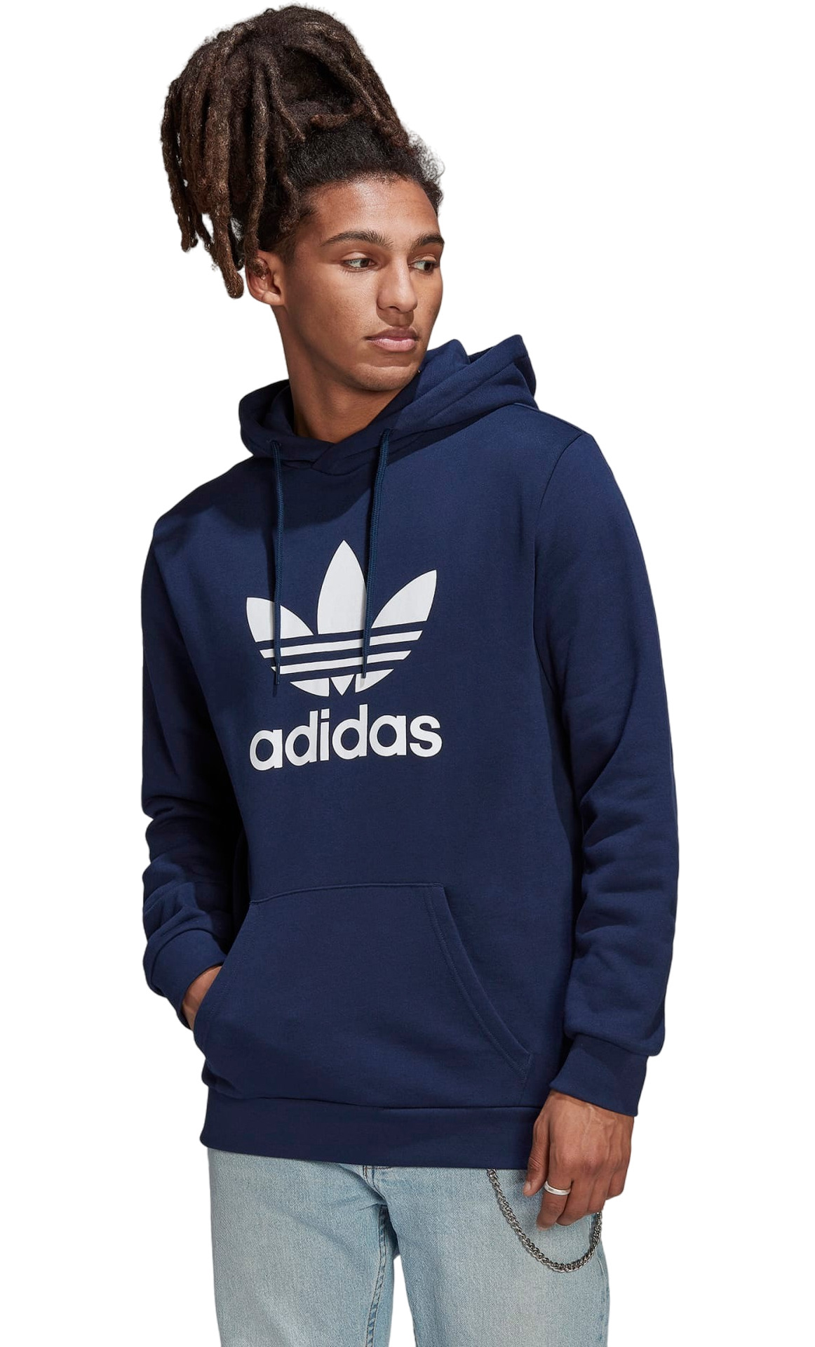 

Худи мужское Adidas Adicolor Classics Trefoil Hoodie синее M, Adicolor Classics Trefoil Hoodie