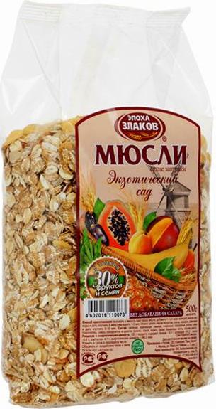 

Мюсли Эпоха злаков Экзотический сад 500 г